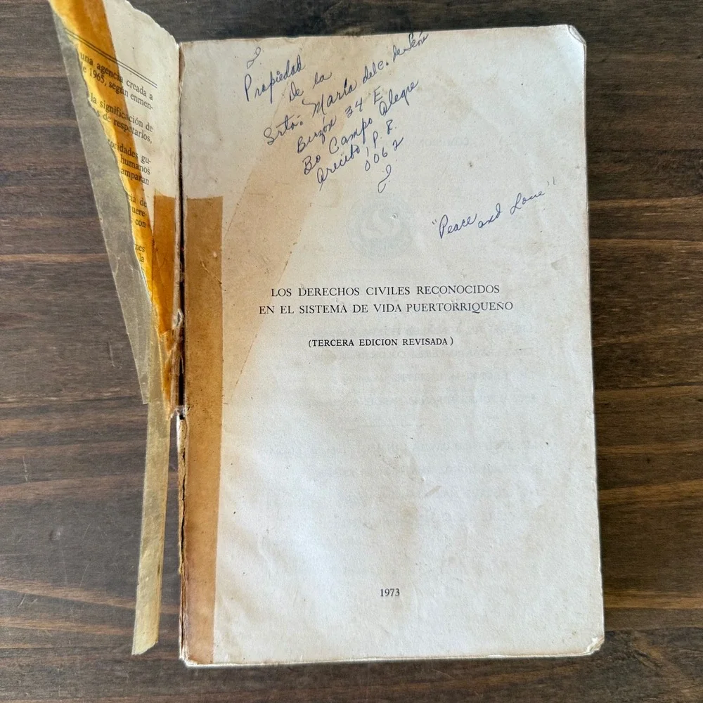 Los Derechos Civiles Reconocidos en el Sistema de Vida Puertorriqueño 1973 Book